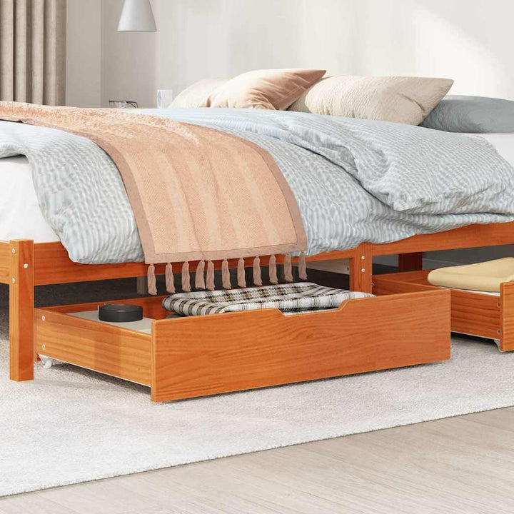 vidaXL Bettschubladen 2 STK., Bettkasten Holz Aufbewahrung mit Rollen, Bett Schublade Bettauszug, Be