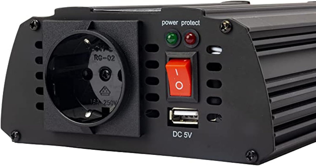 Schumacher INV 300 Spannungswandler Modifizierter Sinus-Wechselrichter 12V DC > 220V/240V AC - Dauer