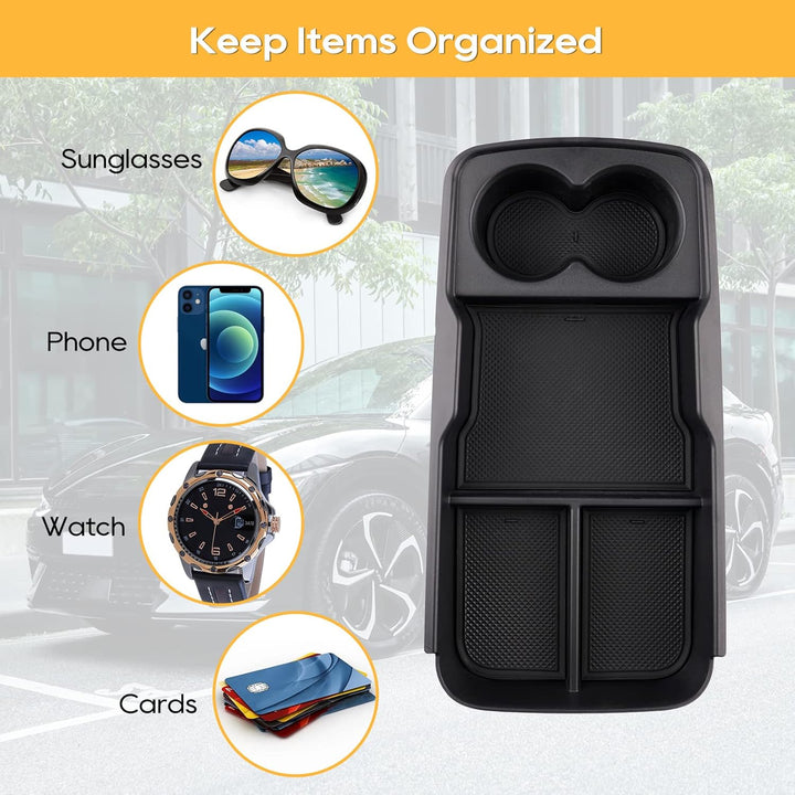 LFOTPP Kompatibel mit Kia EV6 2021 2022 2023 Mittelkonsole Aufbewahrungsbox, Armlehne Organizer Tray
