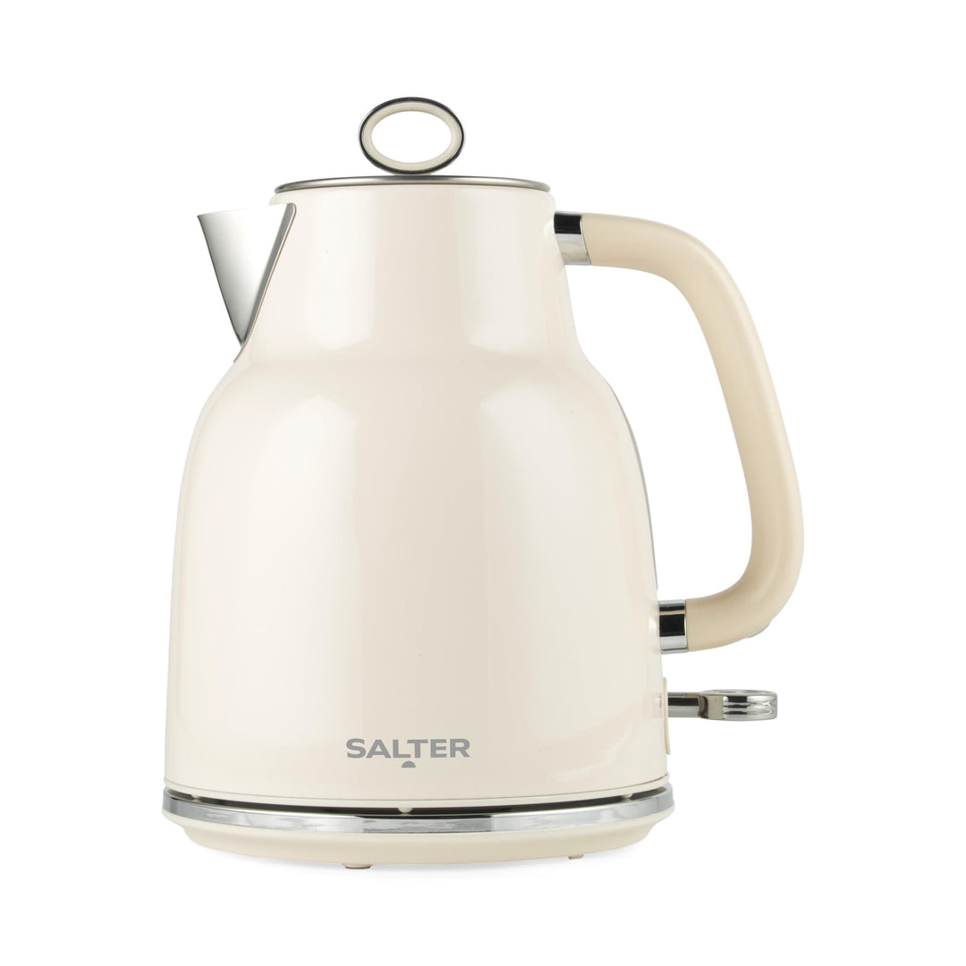 Salter Retro Creme Wasserkocher - 1,7L, 360°-Basis, abnehmbarer Kalk-Filter, Flaches Heizelement, Tr