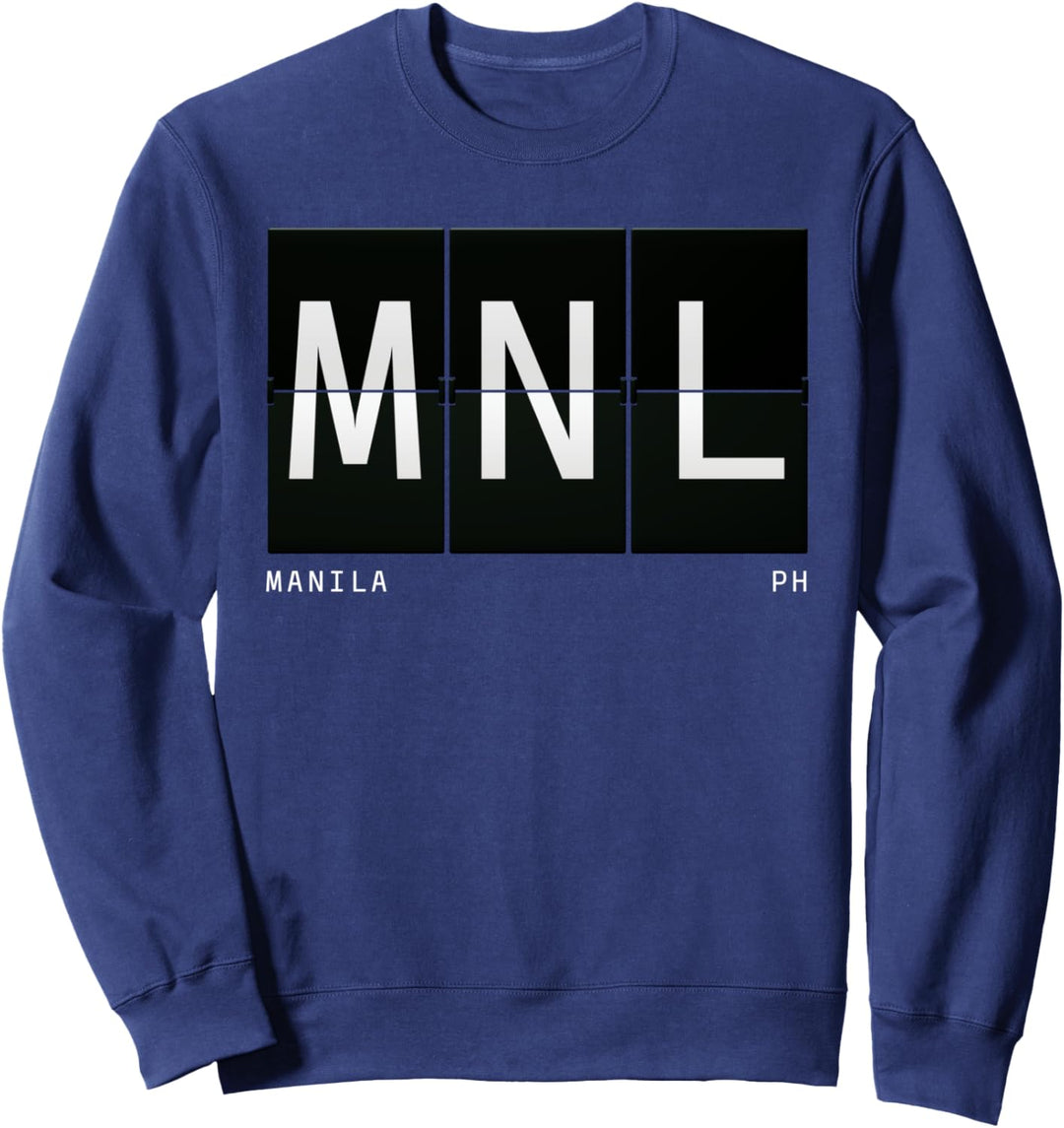 MNL Manila PH Philippinen Retro Weltreise Flughafencode Sweatshirt