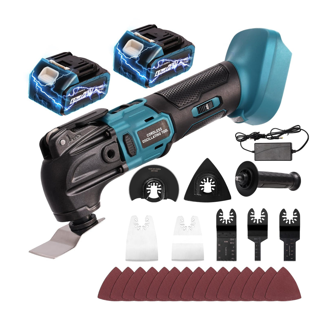 Akku Multifunktionswerkzeug für 18V Akku,Multitool,Oszillierwerkzeug, bürstenloses für 2 PCS 21V 4.0