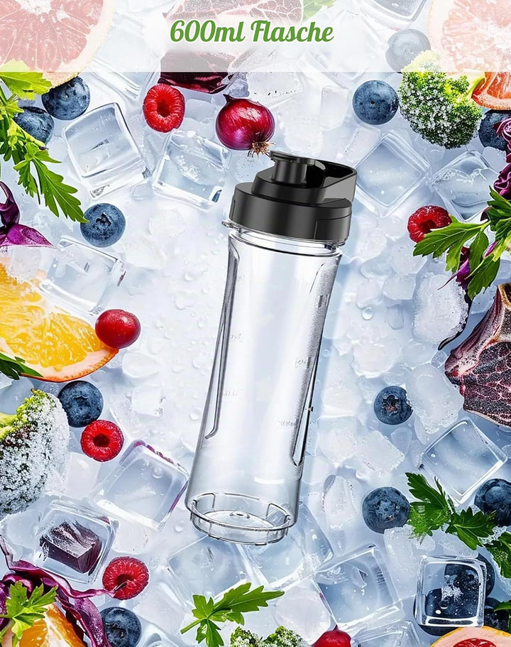 Smoothie Flaschen, Mixer Smoothie Maker Trinkflasche/Tritan flasche/Wasserflasche 600ml BPA-frei für
