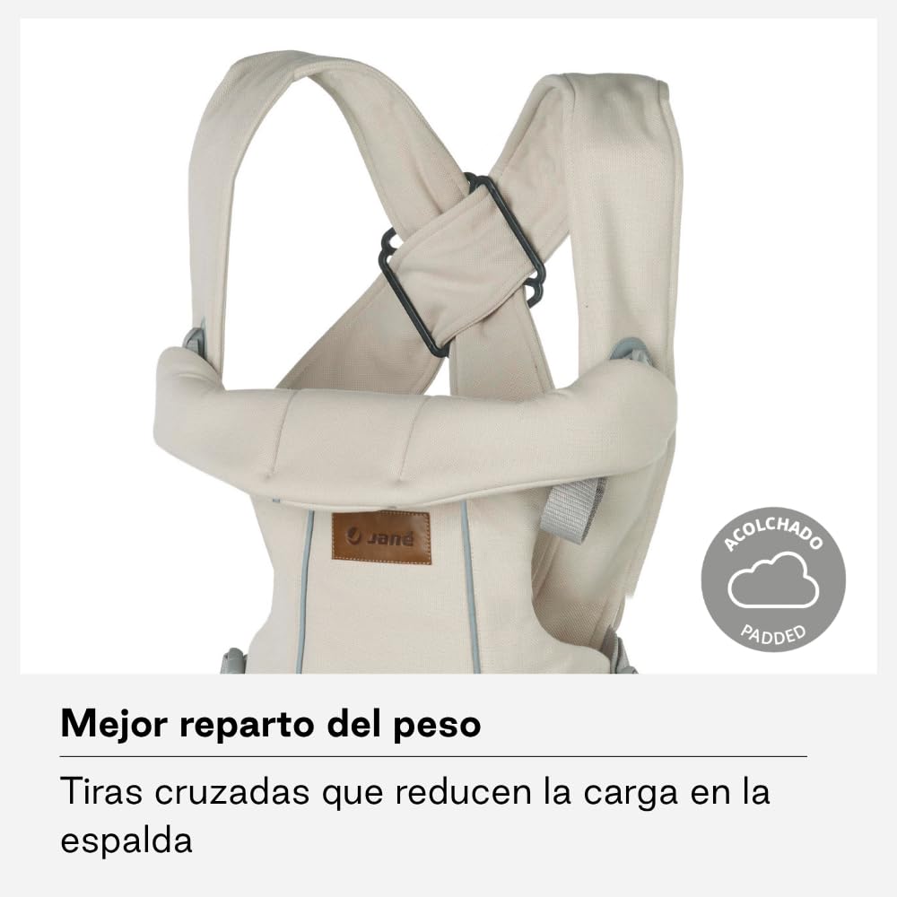 Jané Dual, ergonomische Babytrage, von Geburt bis 15 kg, 3 Positionen, atmungsaktiv und gepolstert,
