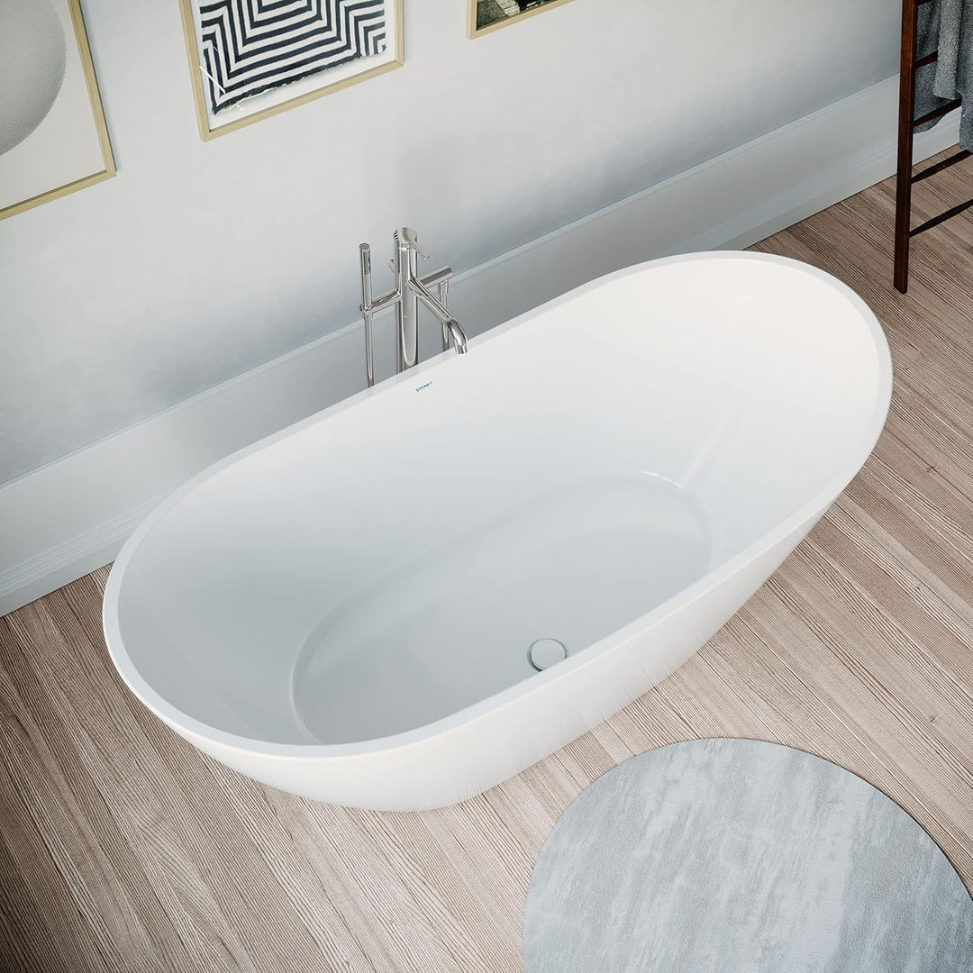 DURAVIT Freistehende Badewanne aus Acryl Standbadewanne DuraBerk in Weiss 170x70 cm Füllmenge: 202 l
