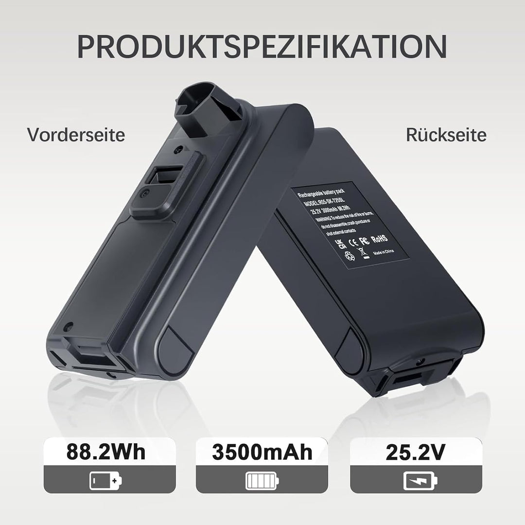 25,2V 3500mAh Ersatzakku für Shark XBATR725SLEU /XBATR725SL – Kompatibel mit IZ400UKT, IZ400EUTBK