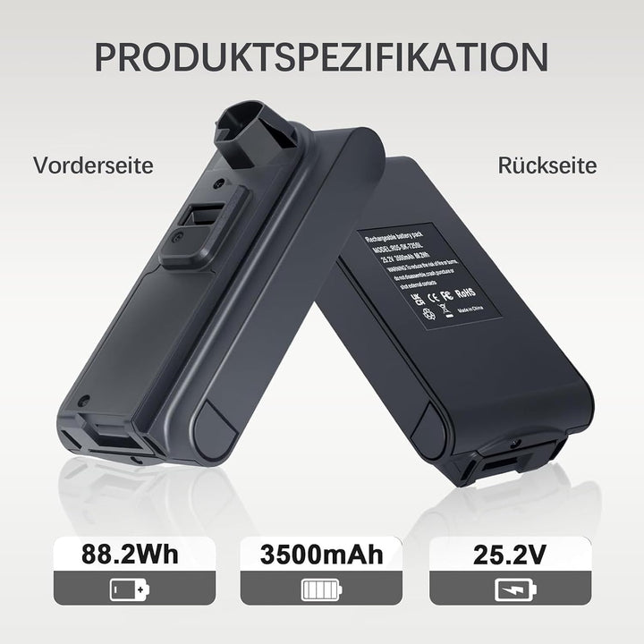25,2V 3500mAh Ersatzakku für Shark XBATR725SLEU /XBATR725SL – Kompatibel mit IZ400UKT, IZ400EUTBK