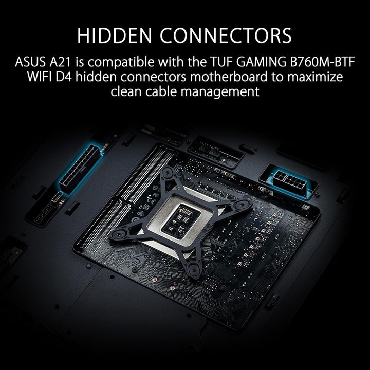 ASUS A21 Micro-ATX Gaming Gehäuse Black (kompatibel mit 360 mm Radiatoren, 380 mm Grafikkarten, Fron