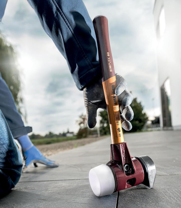 HALDER Aktionsbox Dreamteam Bau, SIMPLEX-Schonhammer D80, Gummikomposition mit Standfuss/Superplasti