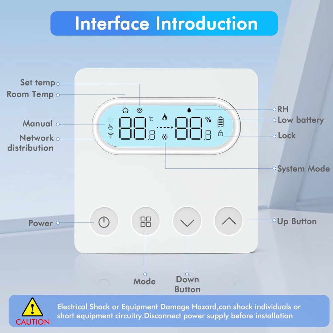 Smart Thermostat, WLAN Thermostat Für Gasboiler Raumthermostat Zigbee Programmierbarer Wandthermosta