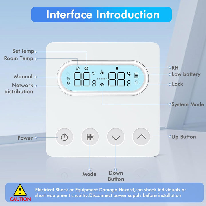 Smart Thermostat, WLAN Thermostat Für Gasboiler Raumthermostat Zigbee Programmierbarer Wandthermosta