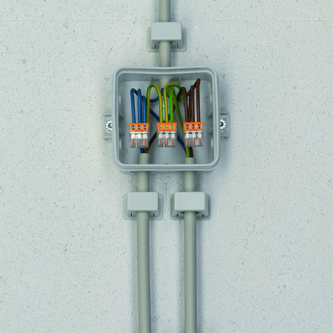 WAGO Klemme, 3-Leiter, Verbindungsdosenklemmen, 2273-203 (100 Stück), Orange, 3er Pack Orange 100 St