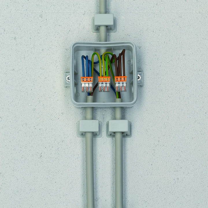 WAGO Klemme, 3-Leiter, Verbindungsdosenklemmen, 2273-203 (100 Stück), Orange, 3er Pack Orange 100 St