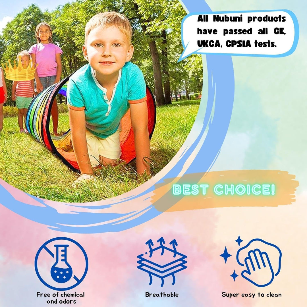NUBUNI Tunnel XL 180 cm. : Tunnel Kinder : Kriechtunnel : Krabbeltunnel für Kinder : Spieltunnel Kin