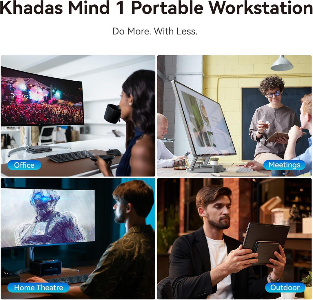 khadas Mind Mini PC, Intel Core i7-1360P 5.0GHz Mini Portable Computer with 5.55Wh Standby Battery,