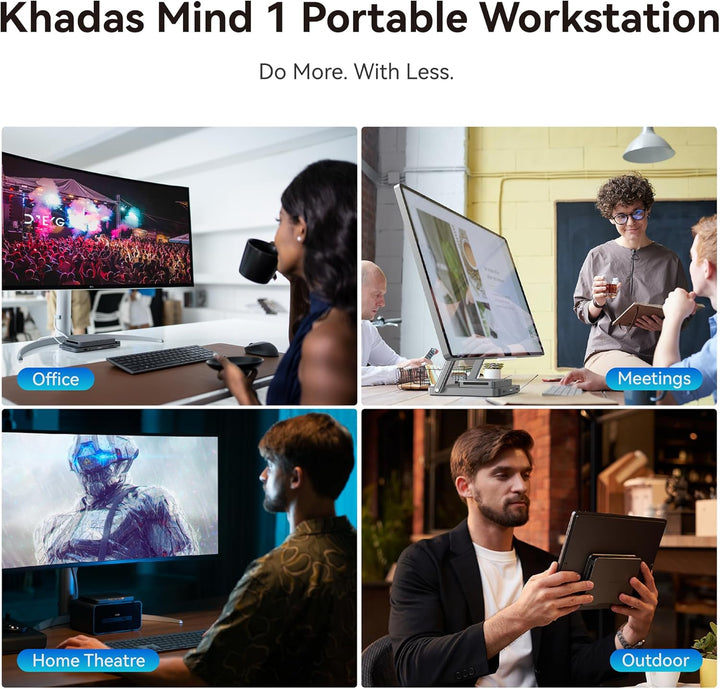 khadas Mind Mini PC, Intel Core i7-1360P 5.0GHz Mini Portable Computer with 5.55Wh Standby Battery,