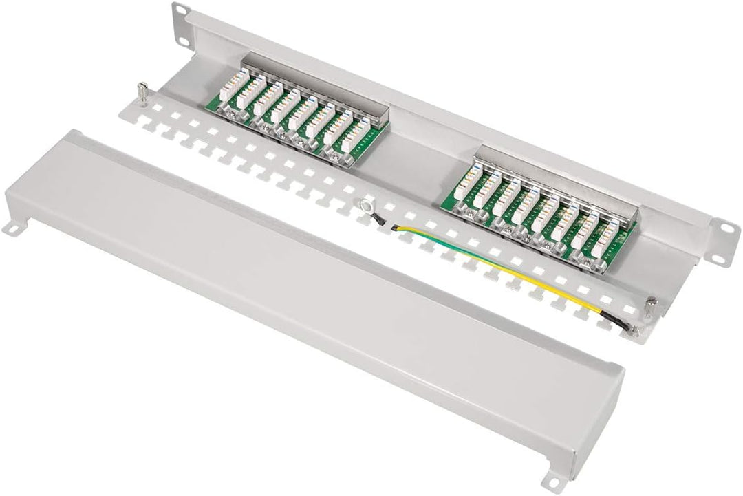 LogiLink Professional EconLine Cat.6 (250 MHz) Patchpanel - Verteilerfeld, 19", STP (geschirmt) 16-P