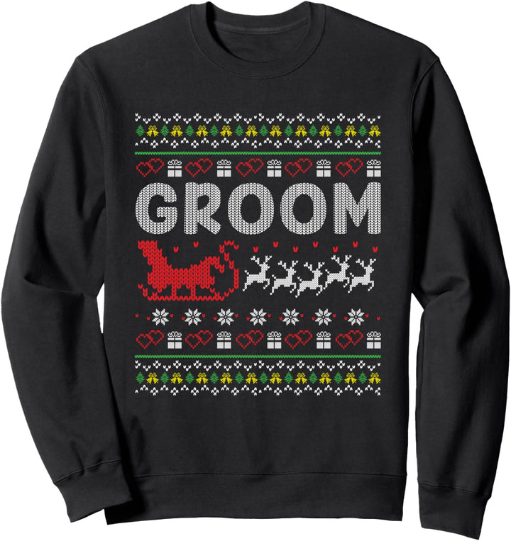 Bräutigam Braut Weihnachts Paar Look Familienfeier Geschenk Sweatshirt