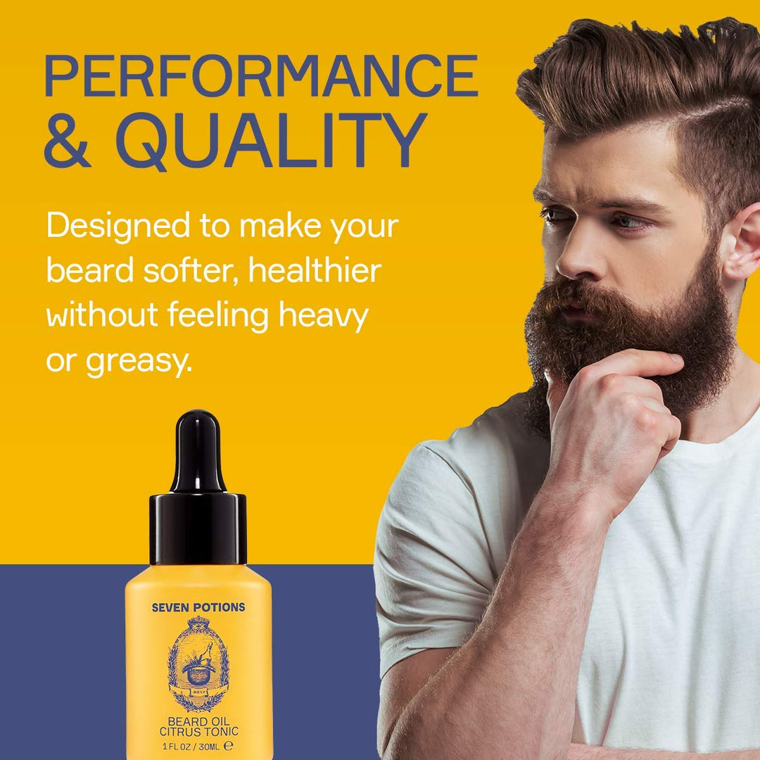 Seven Potions Premium-Bartöl für Männer - Jojobaöl-Bartweichmacher zur Pflege von Haut, Haar und geg