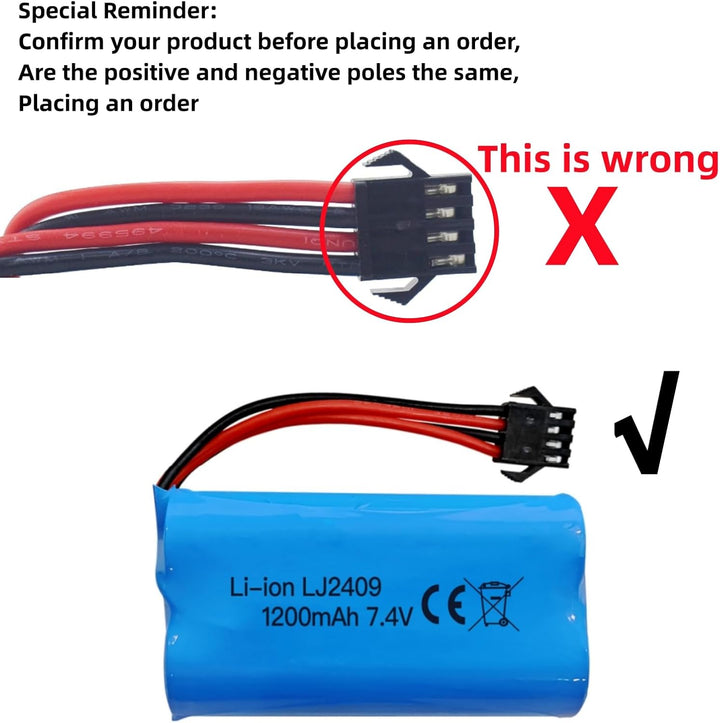 2PCS 7.4V 1200mah SM-4P Stecker Akku mit USB Ladekabel für EC08 RC Spielzeugauto Modell Geländefahrz