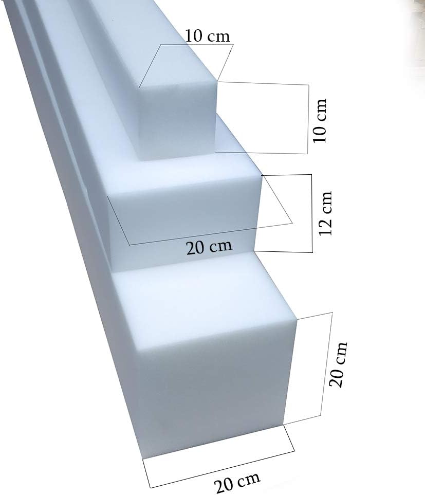 All4All Matratzenverlängerung aus Schaumstoff Matratzenausgleich RG 25/44 10x12cm Schaumstoffstreife