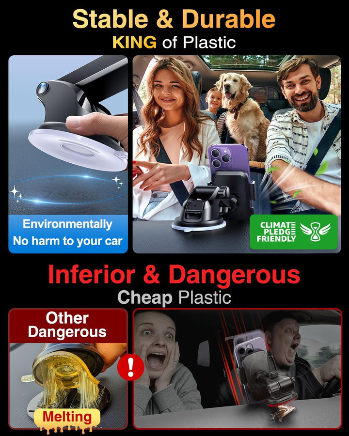 VANMASS 2024【True Militär-Klasse】 Handyhalterung Auto【Bombenfest Ver. CTVK61 Saugnapf & Clip】 Univer