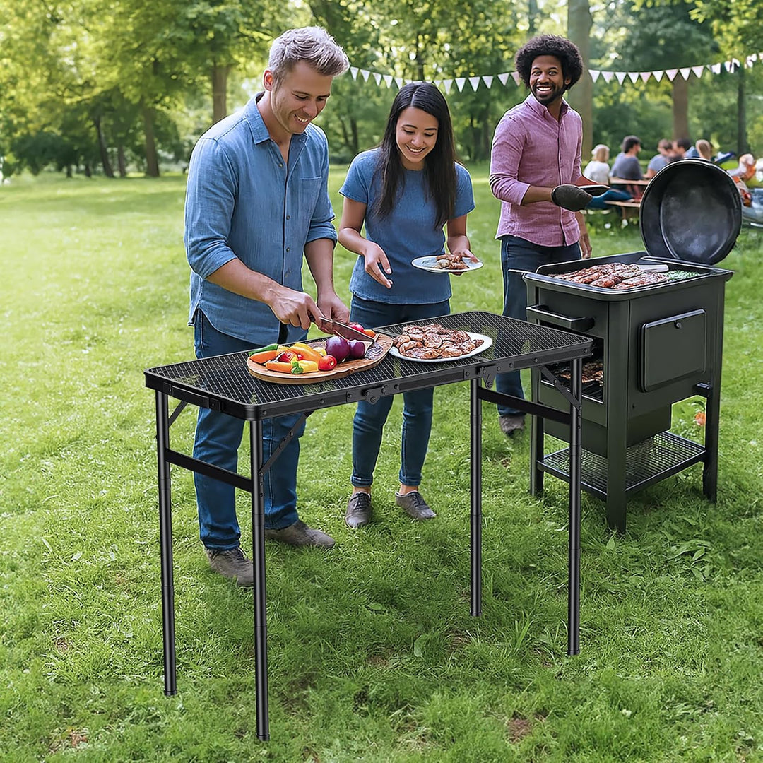 Klappbarer Campingtisch 87x40 cm, 3-Fach Höhenverstellbar 15.7"x12.2"x4.1"(40x31x10.5cm) Schwarz, 15
