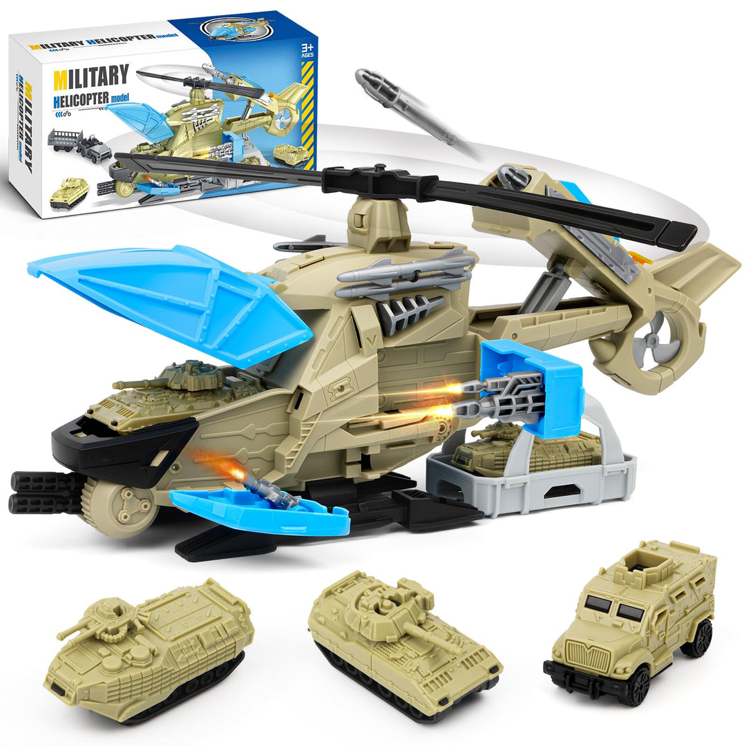 Militär Flugzeug Spielzeug für Kinder, Transport Flugzeug Spielzeug mit Militärfahrzeugen und Rakete