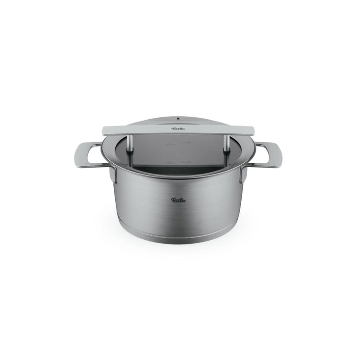 Fissler Phi Collection Kochtopf (16 cm, 1,9 L) mit Glasdeckel – Edelstahl-Topf klein, induktionsgeei