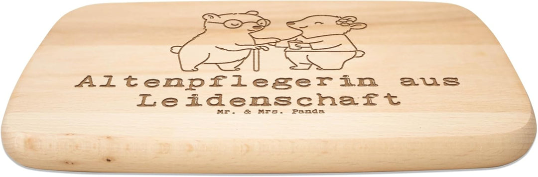 Mr. & Mrs. Panda Frühstücksbrett Altenpflegerin Leidenschaft - Geschenk, Lustig, schneidbrett, Spruc