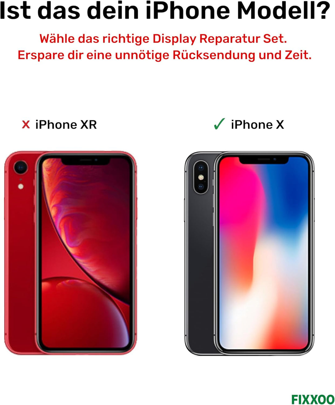 GIGA Fixxoo® iPhone X Display Original [inkl. Werkzeug-Kit] - Retina LCD Glas mit Touchscreen - Orig