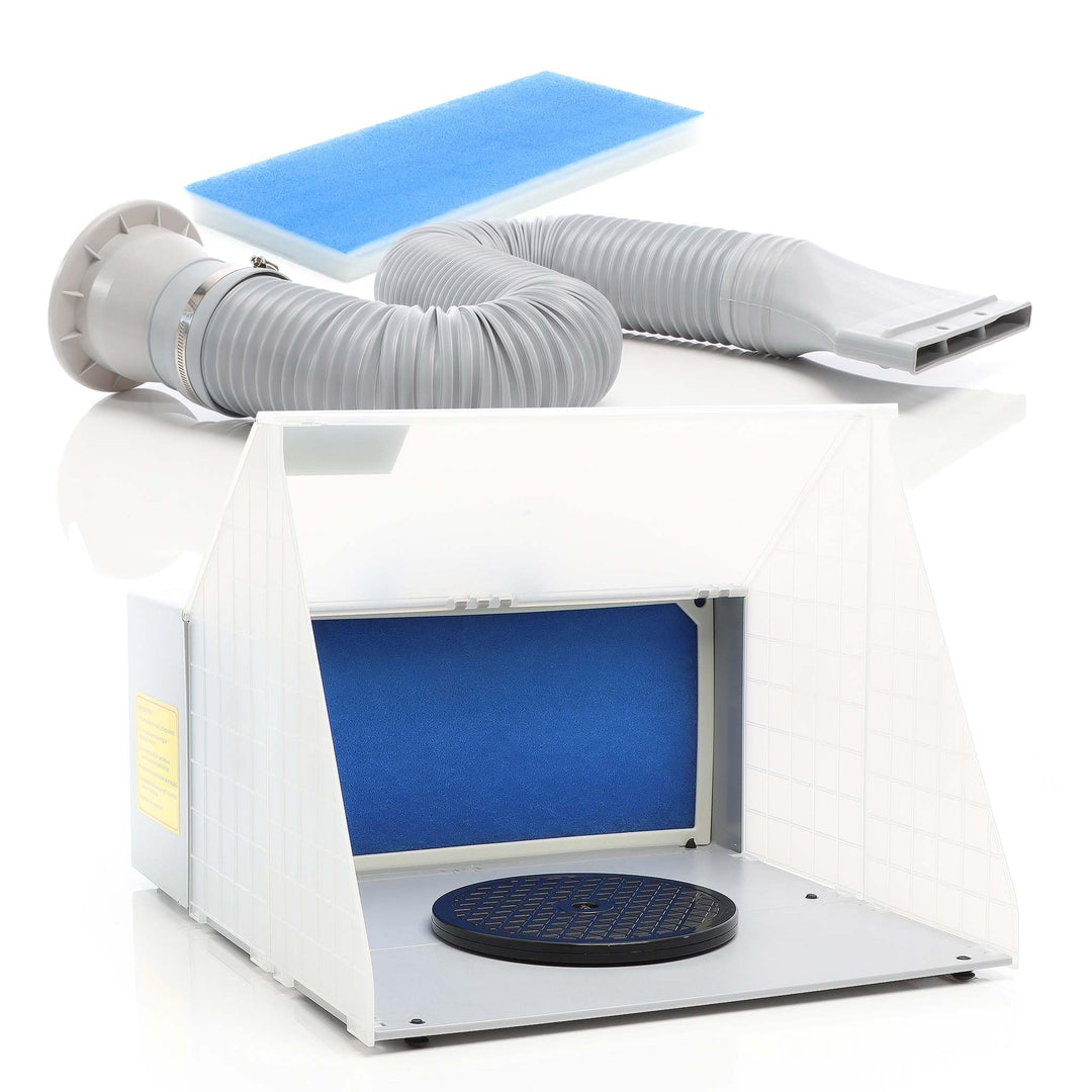 Wiltec Komplett Set Airbrush Absauganlage 4 m³/min, nur 52 dB, zur Absaugung von Farbe Farbnebel Spr
