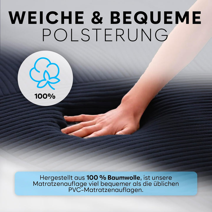 Adamson B10 Bed Cooling System - Twin 190x100 cm - 100% Baumwolle Matratze Kühlung Bett-Pad für Nach