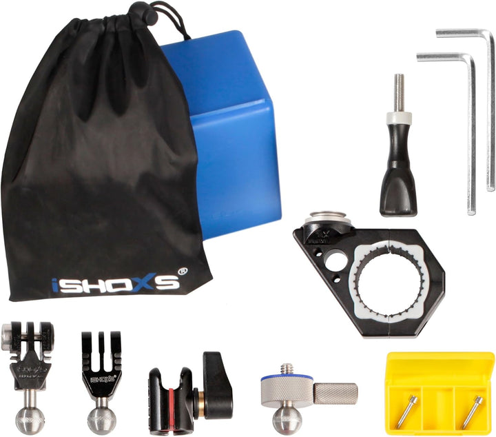 iSHOXS BullBar Pro-X 34 | Action Cam Motorrad-Lenkerhalterung | Professioneler Aluminium Halter pass