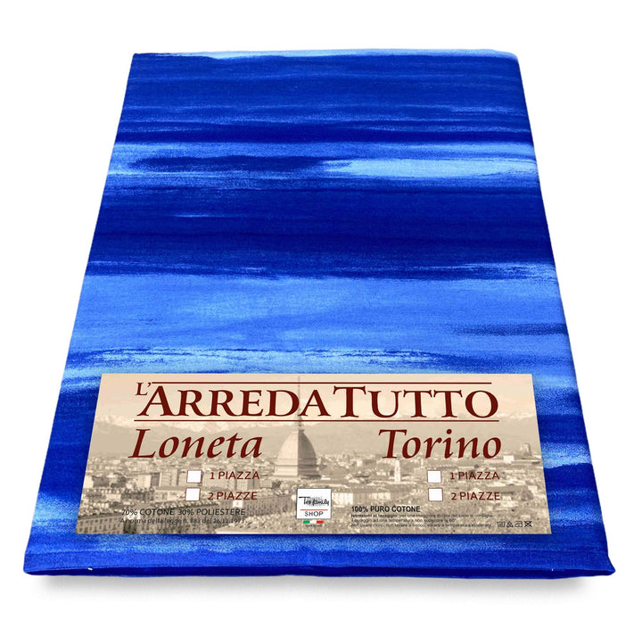 Tex Family Tagesdecke Gran Foulard Tagesdecke Sofaüberwurf Stoff Rio Blau - Einzelbett, Einzelbett