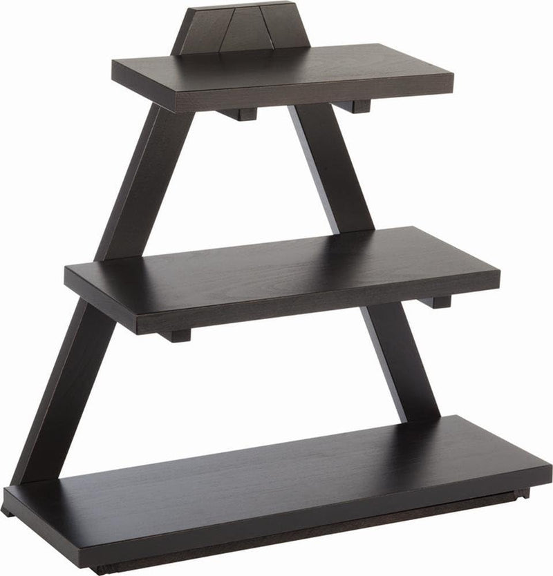 APS 14966 Buffetgestell -Triangle-, 53 x 21 cm, H: 50 cm, Buche, massiv, Farbton Wenge, 3 Ebenen: 53