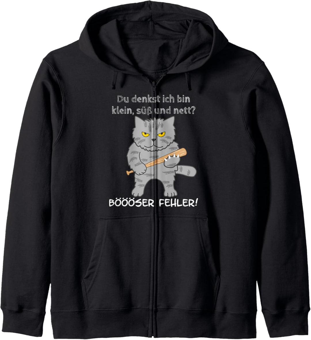 Böse Katze Spruch Lustig Geschenkidee Frauen Männer Kinder Kapuzenjacke
