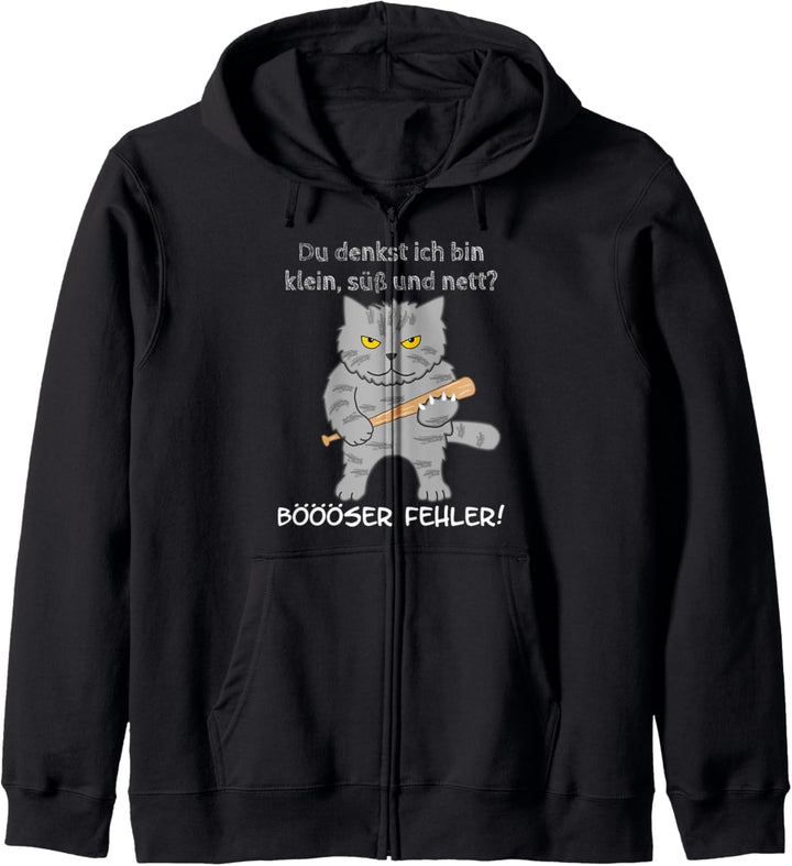 Böse Katze Spruch Lustig Geschenkidee Frauen Männer Kinder Kapuzenjacke