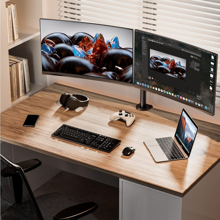 ErGear Monitor Halterung 2 Monitore für 13-32 Zoll Bildschirm, Bildschirmhalterung 2 Monitore Höhenv
