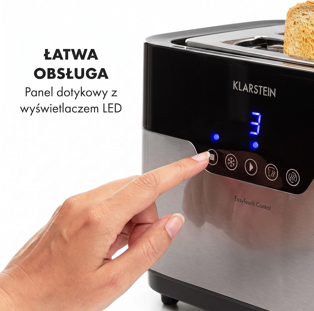 Klarstein Arabica Toaster - 920W, Touch-Bedienfeld, LED-Display, Auftau, Aufwärm- und Abbruchfunktio