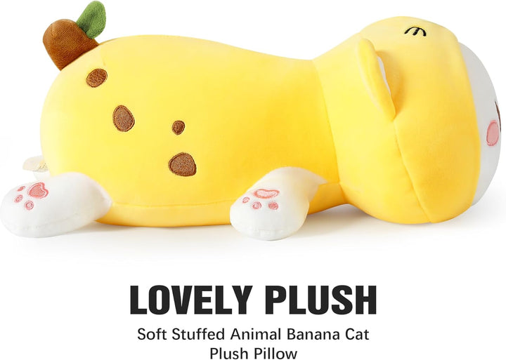 shownicer Plüschtier Katze Banane Kuscheltier Stofftier Kawaii Katze Plüsch, Banane Plüschkissen Spi