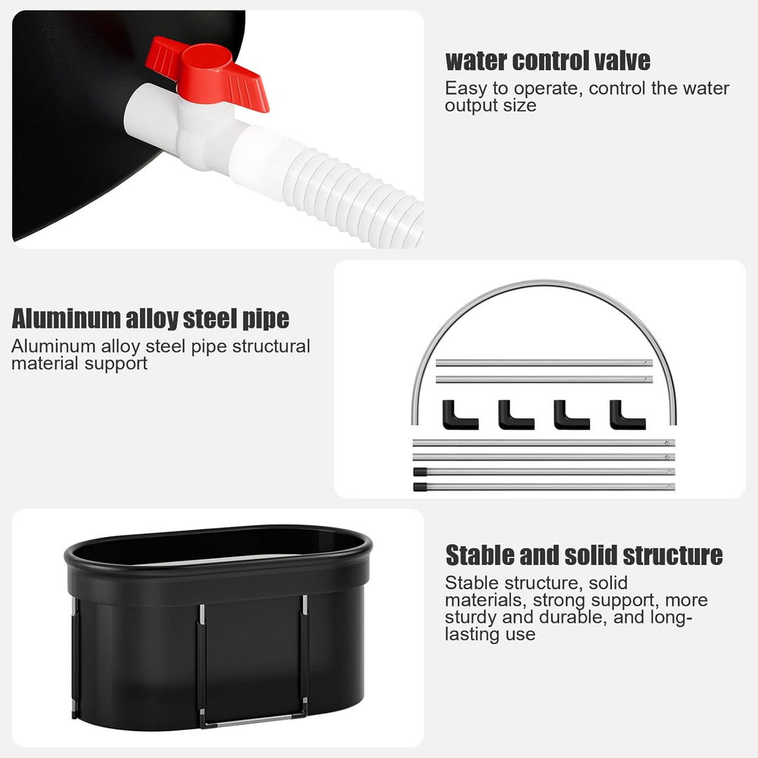 Premium 120 cm ovales Eisbad, Mobile Faltbare Badewanne, Eisbad-Kaltwasserbad für die Erholung im Fr