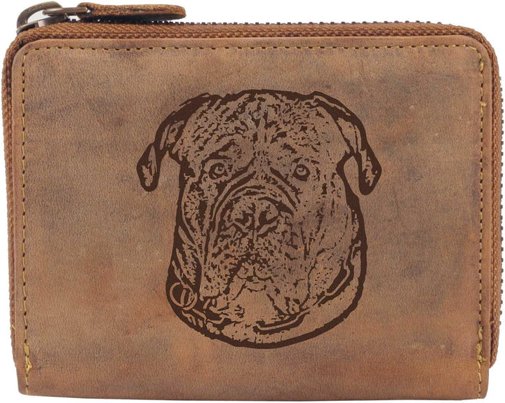 Greenburry Damen-Geldbörse PERSONALISIERT Wunschnamen mit Hunde-Motiv Cane Corso, Leder Damen-Geldbe