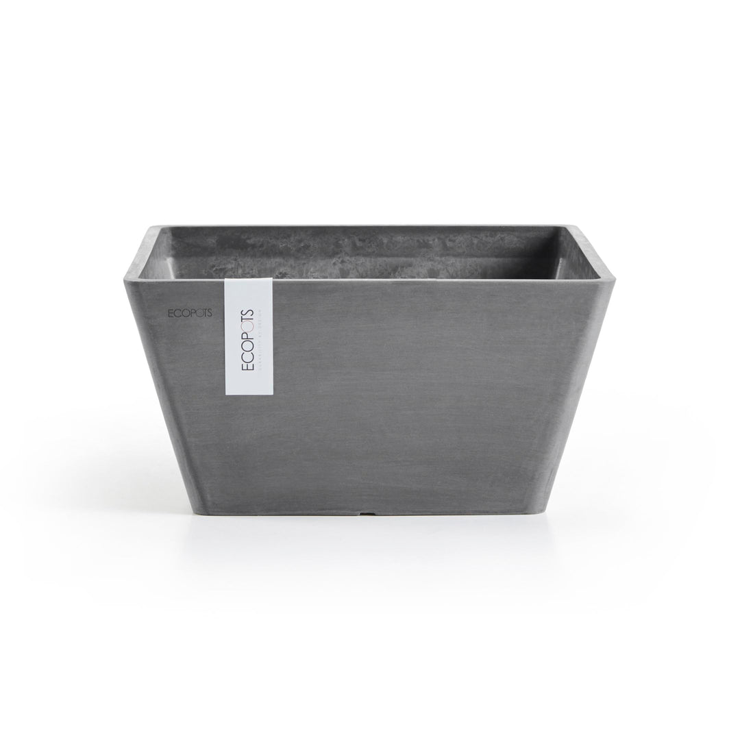 ECOPOTS Blumentopf Berlin Grau - 31 x 31 cm quadratisch - Pflanzentopf aus Recycling Kunststoff - Üb