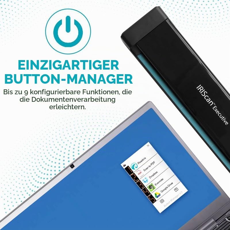 IRIScan Executive Mobile Scanner-dokumentenscanner A4 8PPM Duplex Scanner - v4: PDF-Editor, USB-betr