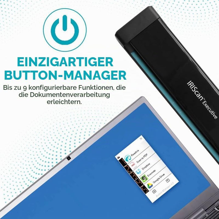 IRIScan Executive Mobile Scanner-dokumentenscanner A4 8PPM Duplex Scanner - v4: PDF-Editor, USB-betr