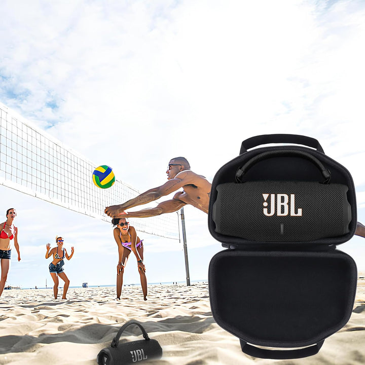 Lebakort Hart Schutz Hülle Etui Tasche für JBL Charge 6 Tragbarer Lautsprecher (Grau+Grün), Grau+grü