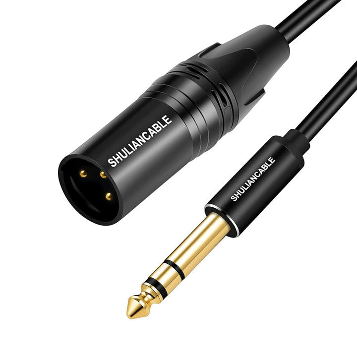 SHULIANCABLE XLR auf Klinke 6,35 mm, 3-pol XLR Kabel Verbindungskabel Patchkabel Stecker auf Stecker