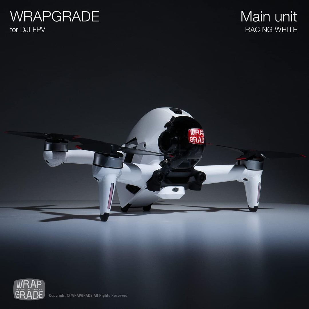 WRAPGRADE Skin Kompatibel mit DJI FPV (Racing White)