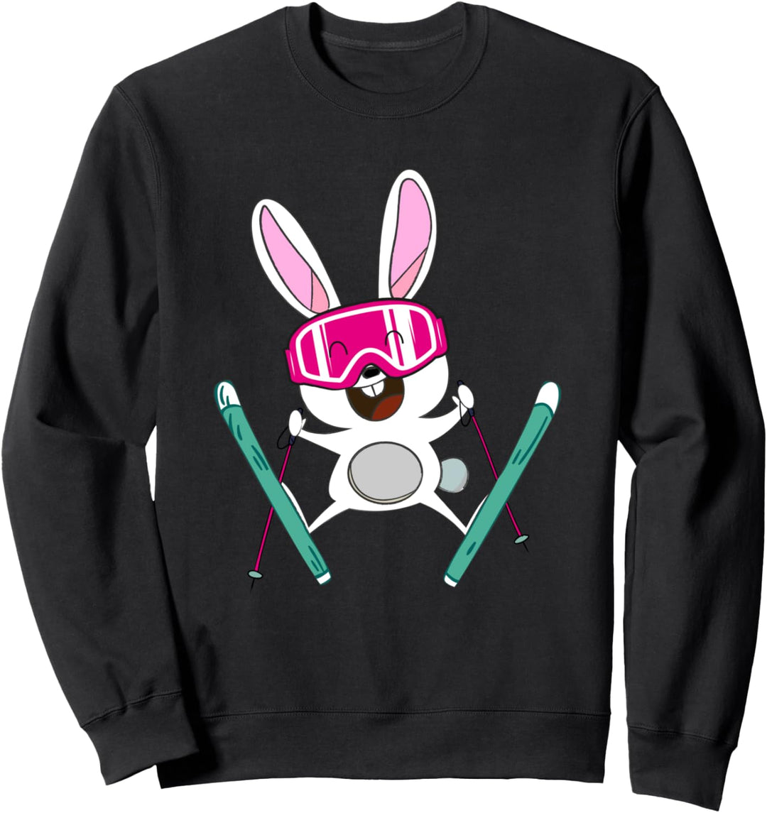 Fröhliches Ski Haserl - Skifahrerin oder Pistenbunny Sweatshirt